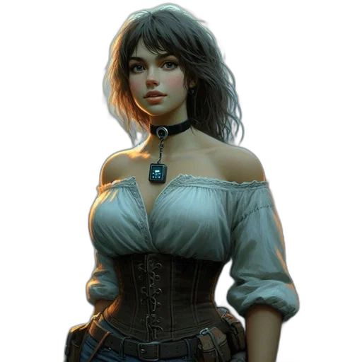 staff, dress, face, fantasy art transparent PNG cut-out