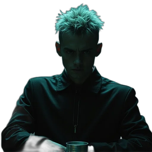 jacket, staff, robot, face transparent PNG cut-out