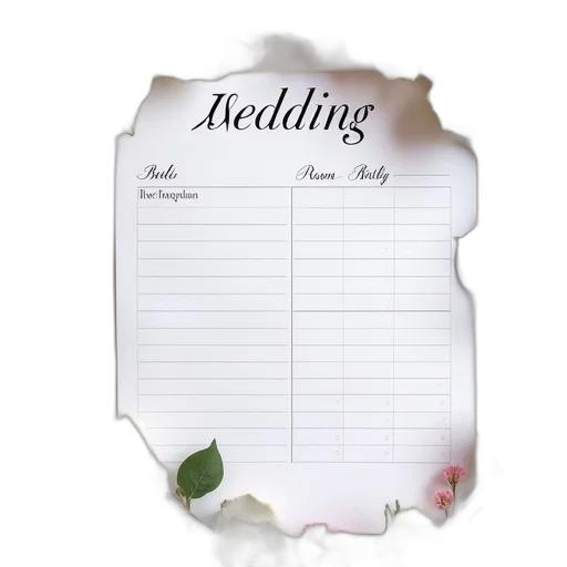 3d render, wedding, budget, spreads transparent PNG cut-out