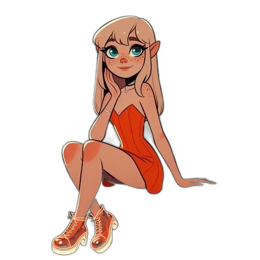 dress, shoes, creature, cartoon transparent PNG cut-out