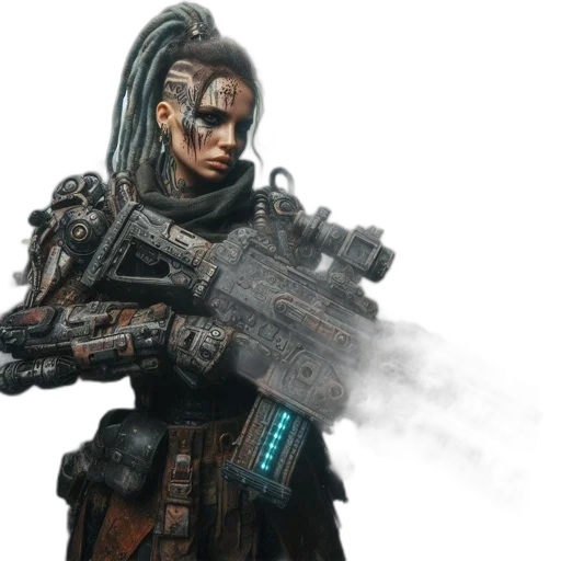 weapon, robot, concept art, cyberpunk transparent PNG cut-out
