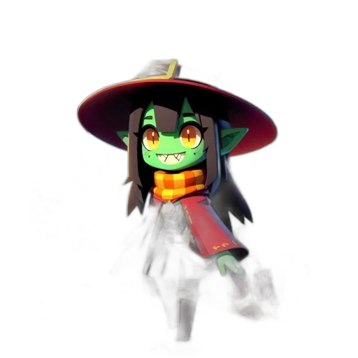 hat, mask, staff, creature transparent PNG cut-out