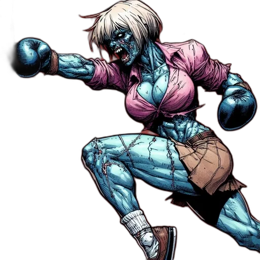 comic book art, concept art, cyberpunk, blue transparent PNG cut-out