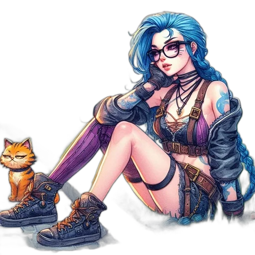 concept art, cyberpunk, fantasy art, pixel art transparent PNG cut-out