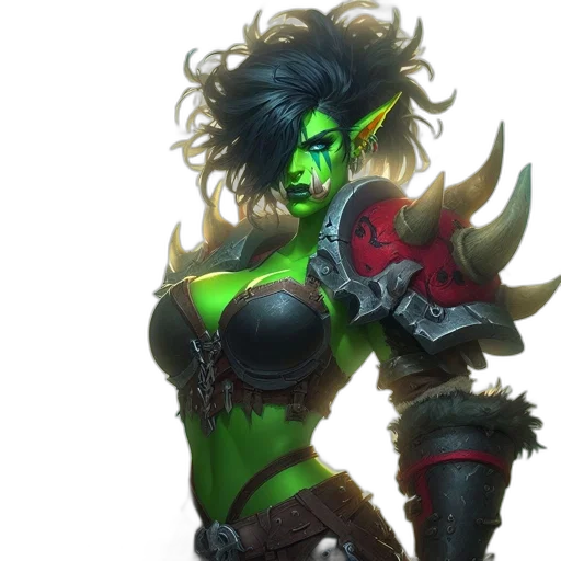 concept art, fantasy art, comic book art, green transparent PNG cut-out
