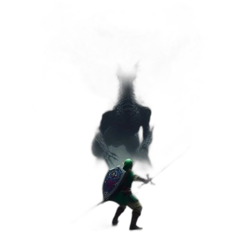 dragon, creature, sword, staff transparent PNG cut-out