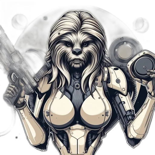 robot, comic book art, concept art, fantasy art transparent PNG cut-out