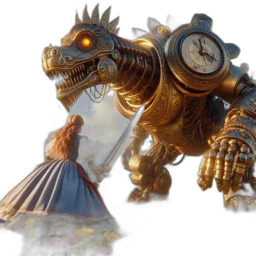 dragon, robot, creature, weapon transparent PNG cut-out