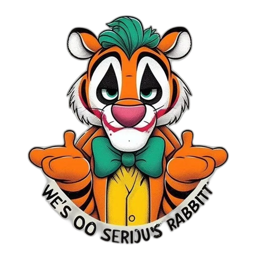 cartoon, anthropomorphic, tiger, clown transparent PNG cut-out