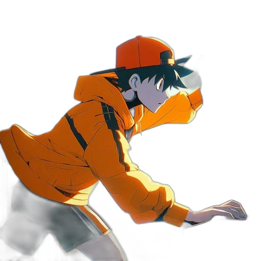 hat, jacket, staff, weapon transparent PNG cut-out