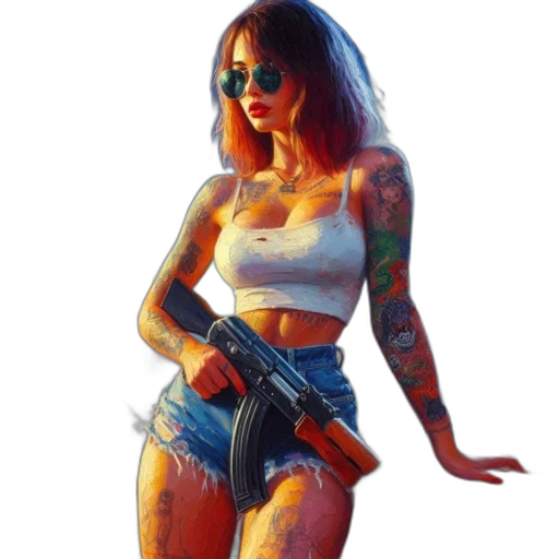 weapon, concept art, pixel art, cyberpunk transparent PNG cut-out