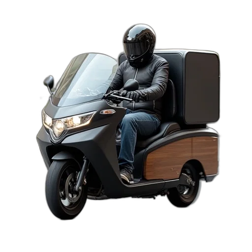 car, 3d render, concept art, motorcycle transparent PNG cut-out