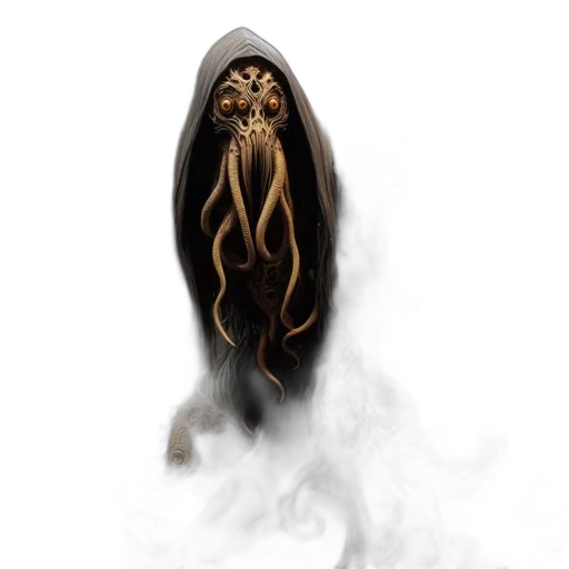 mask, creature, hair, staff transparent PNG cut-out