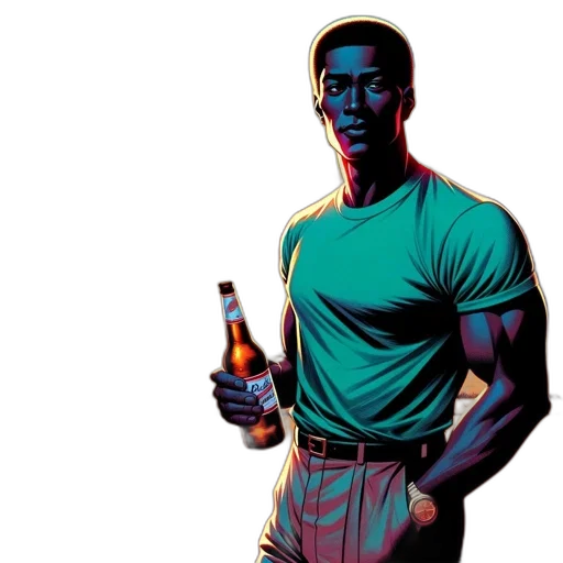 bottle, comic book art, concept art, pixel art transparent PNG cut-out