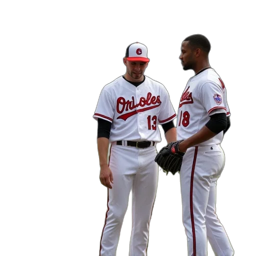 three, orioles, players, field transparent PNG cut-out