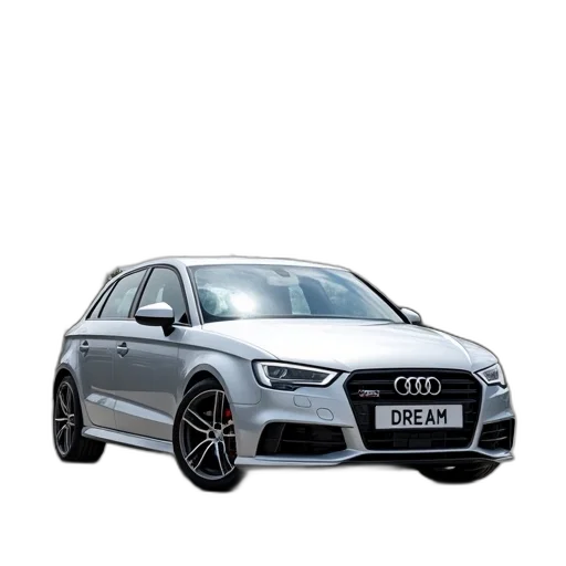 car, silver, audi, hatchback transparent PNG cut-out