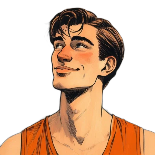 face, comic book art, cartoon, concept art transparent PNG cut-out