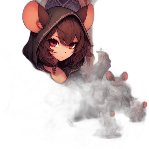 mask, hat, staff, creature transparent PNG cut-out