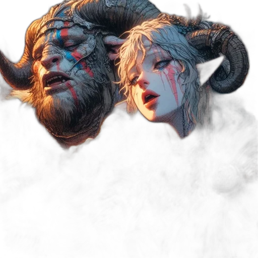 mask, dragon, face, hair transparent PNG cut-out