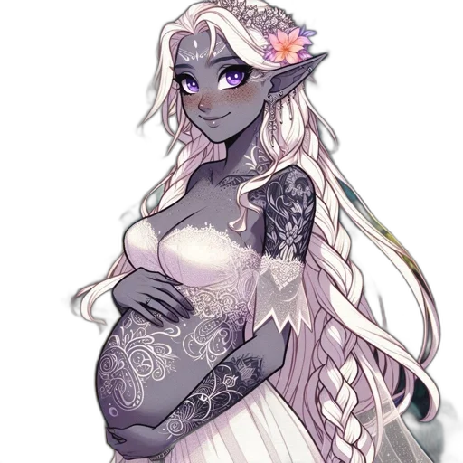 dress, fantasy art, concept art, watercolor transparent PNG cut-out