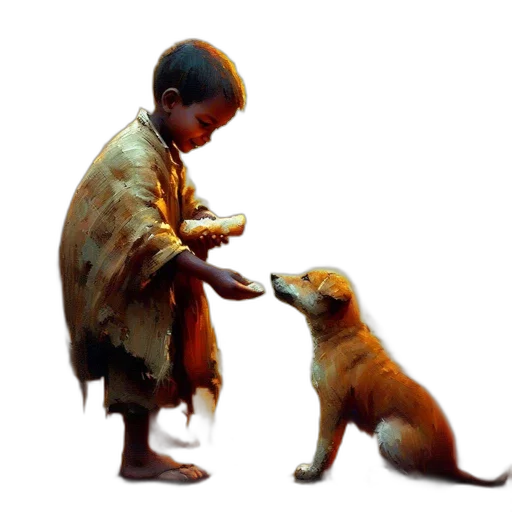 animal, creature, oil painting, photorealistic transparent PNG cut-out
