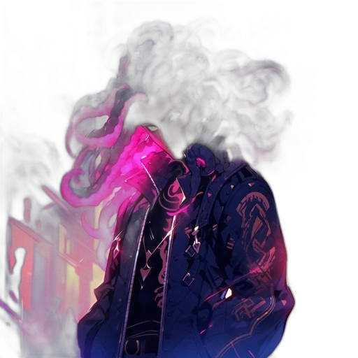 jacket, mask, face, cyberpunk transparent PNG cut-out