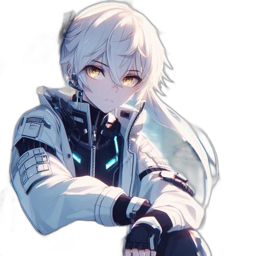 weapon, robot, jacket, staff transparent PNG cut-out