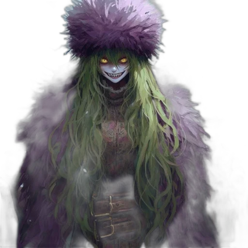creature, mask, staff, hair transparent PNG cut-out