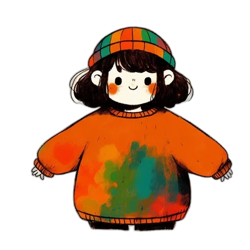 jacket, hat, dress, creature transparent PNG cut-out