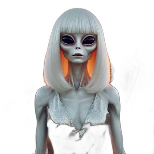 creature, robot, dress, face transparent PNG cut-out
