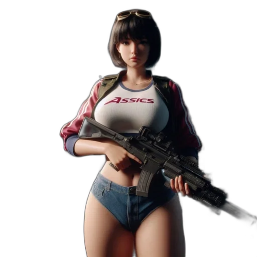 weapon, jacket, staff, concept art transparent PNG cut-out