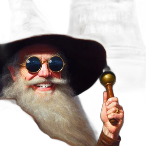 hat, staff, face, weapon transparent PNG cut-out