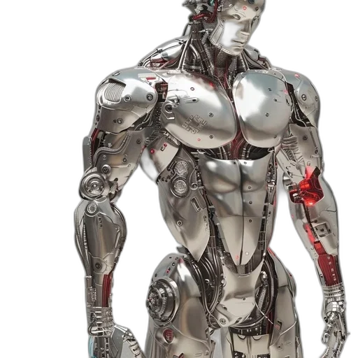 robot, concept art, 3d render, cyberpunk transparent PNG cut-out