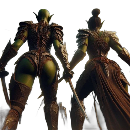 concept art, fantasy art, 3d render, green transparent PNG cut-out