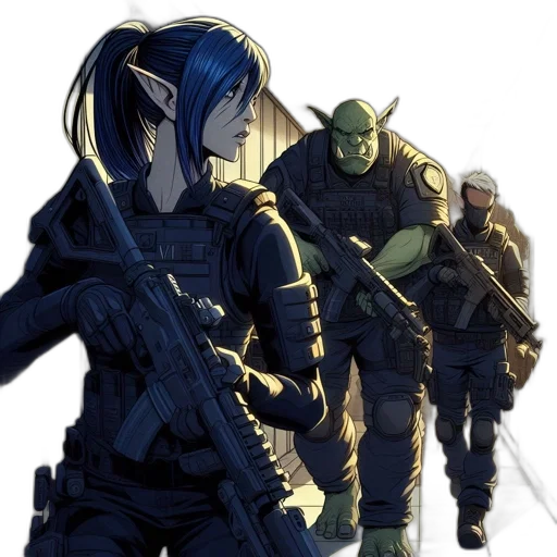weapon, concept art, comic book art, cyberpunk transparent PNG cut-out