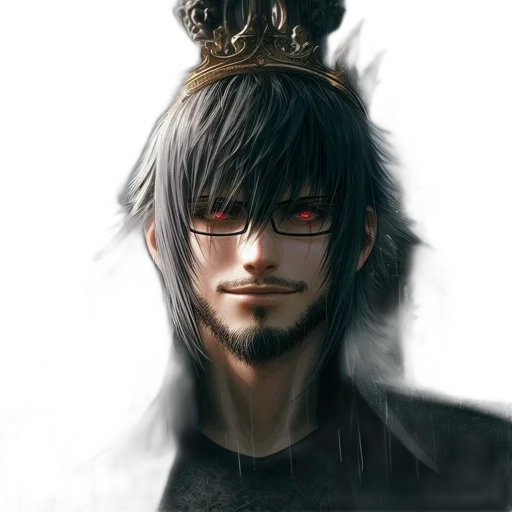 crown, hat, face, staff transparent PNG cut-out
