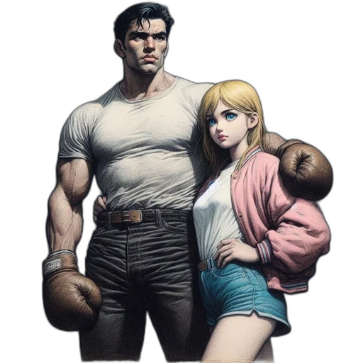 jacket, comic book art, concept art, pixel art transparent PNG cut-out