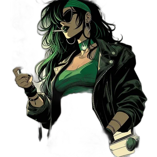 jacket, comic book art, concept art, cyberpunk transparent PNG cut-out