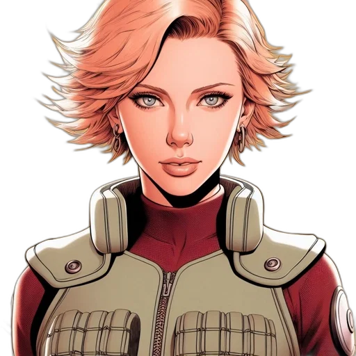 jacket, face, comic book art, concept art transparent PNG cut-out