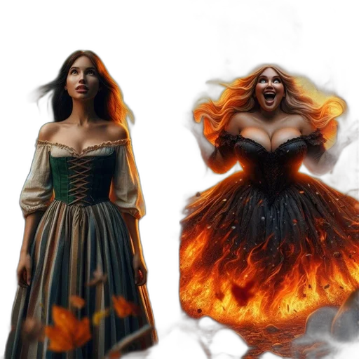dress, fantasy art, concept art, comic book art transparent PNG cut-out