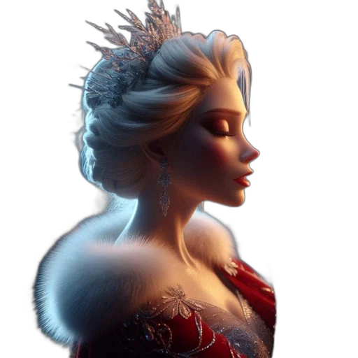 crown, dress, staff, face transparent PNG cut-out