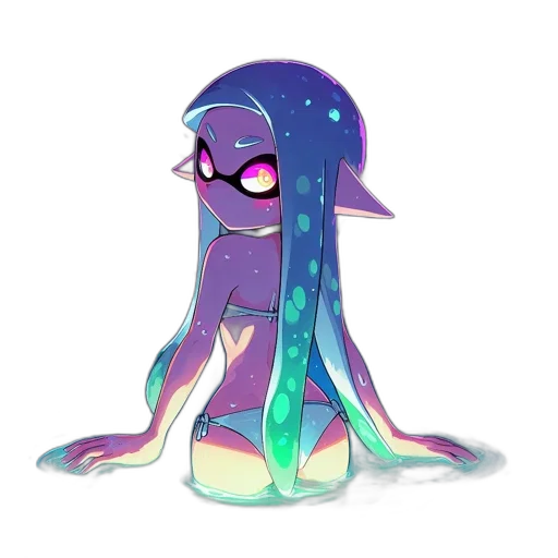 creature, staff, mask, hair transparent PNG cut-out