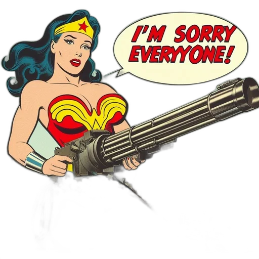weapon, comic book art, wonder, woman transparent PNG cut-out