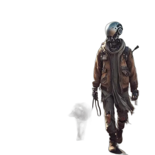 mask, jacket, robot, creature transparent PNG cut-out