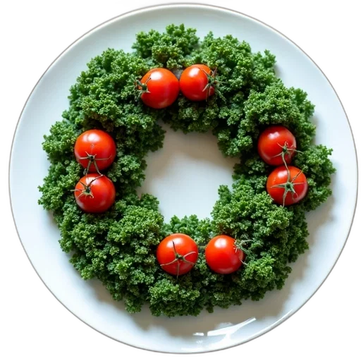 food, wreath, shaped, christmas transparent PNG cut-out