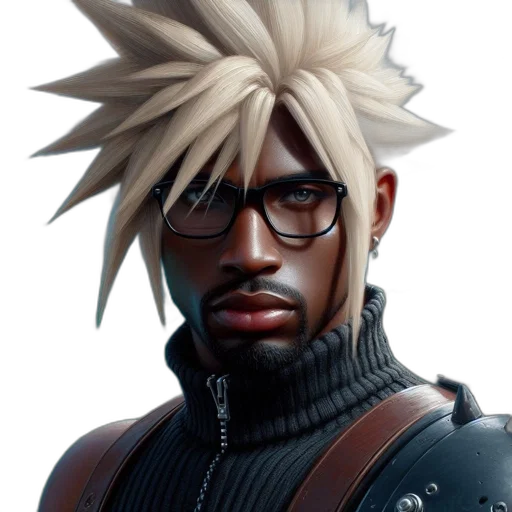 face, hair, staff, concept art transparent PNG cut-out