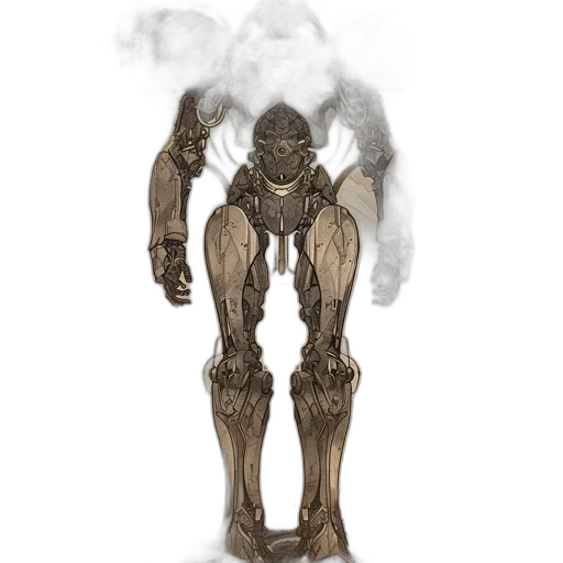 robot, sword, staff, creature transparent PNG cut-out