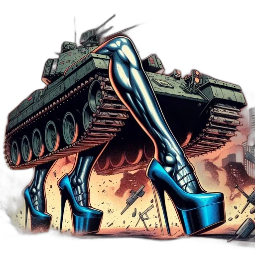 robot, weapon, shoes, comic book art transparent PNG cut-out