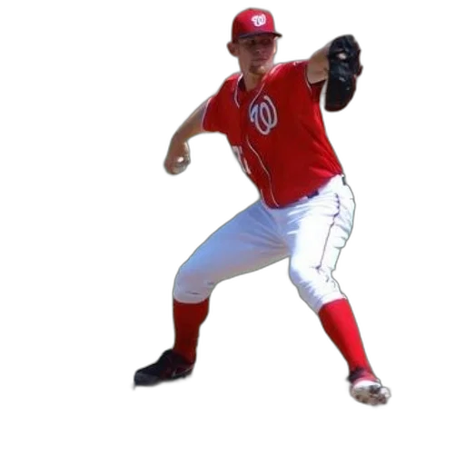 baseball, player, red, uniform transparent PNG cut-out