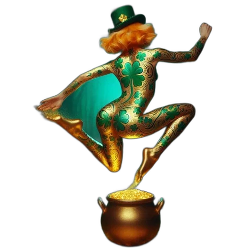 jewelry, 3d render, leprechaun, depicted transparent PNG cut-out